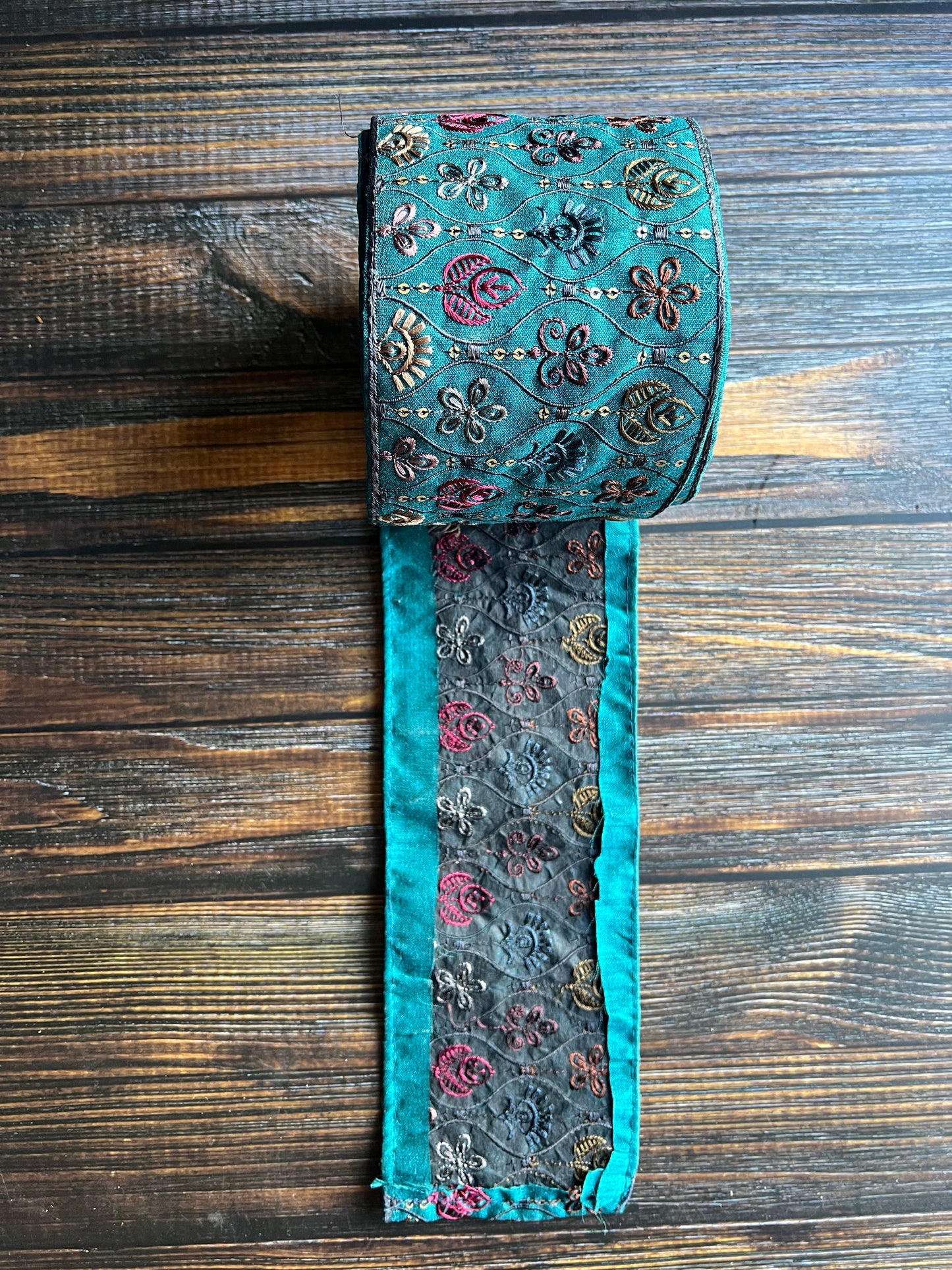 Turquoise wonder embroidered Indian trim