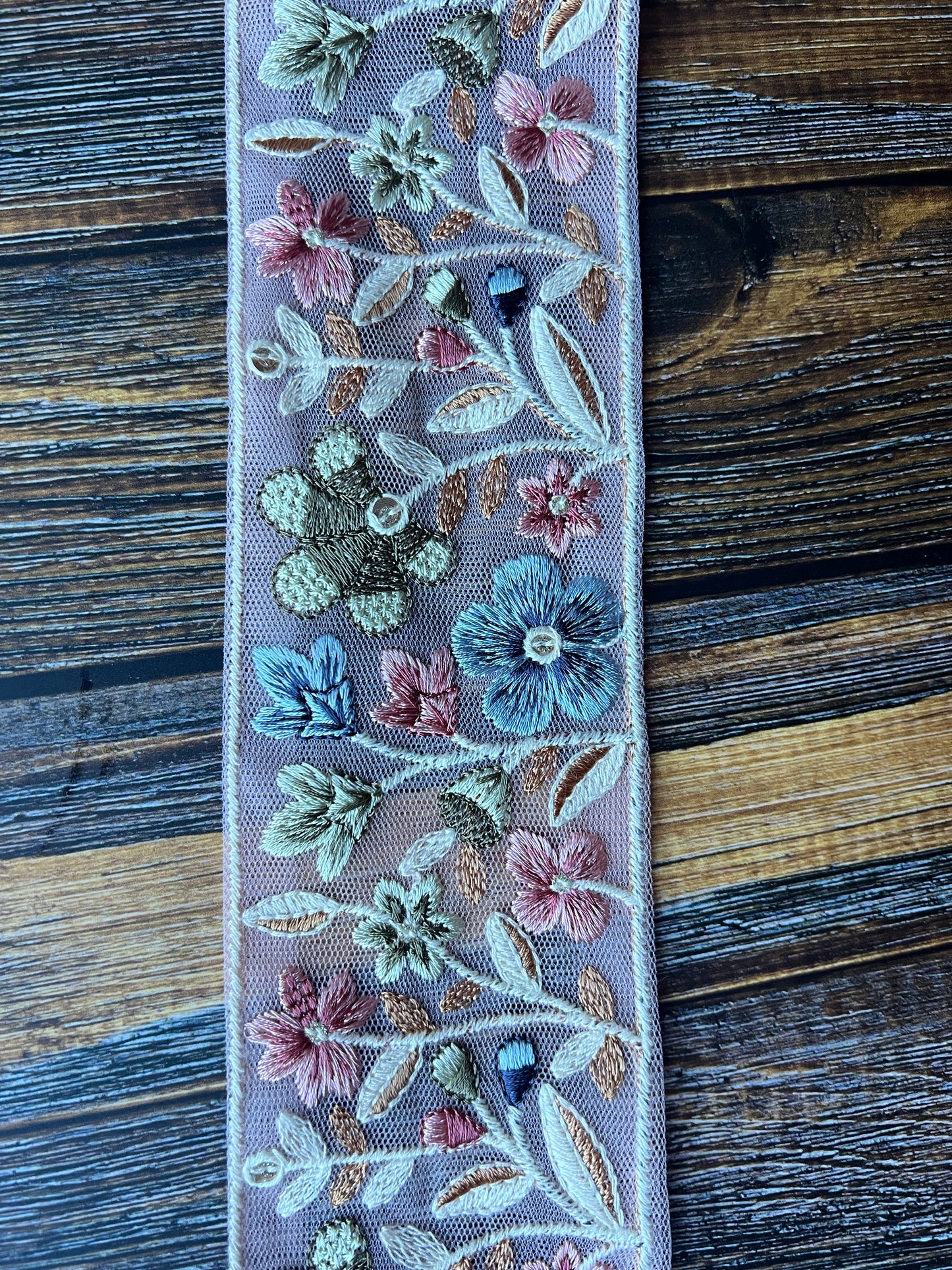 Fairy Floss Flowers Embroidered Trim