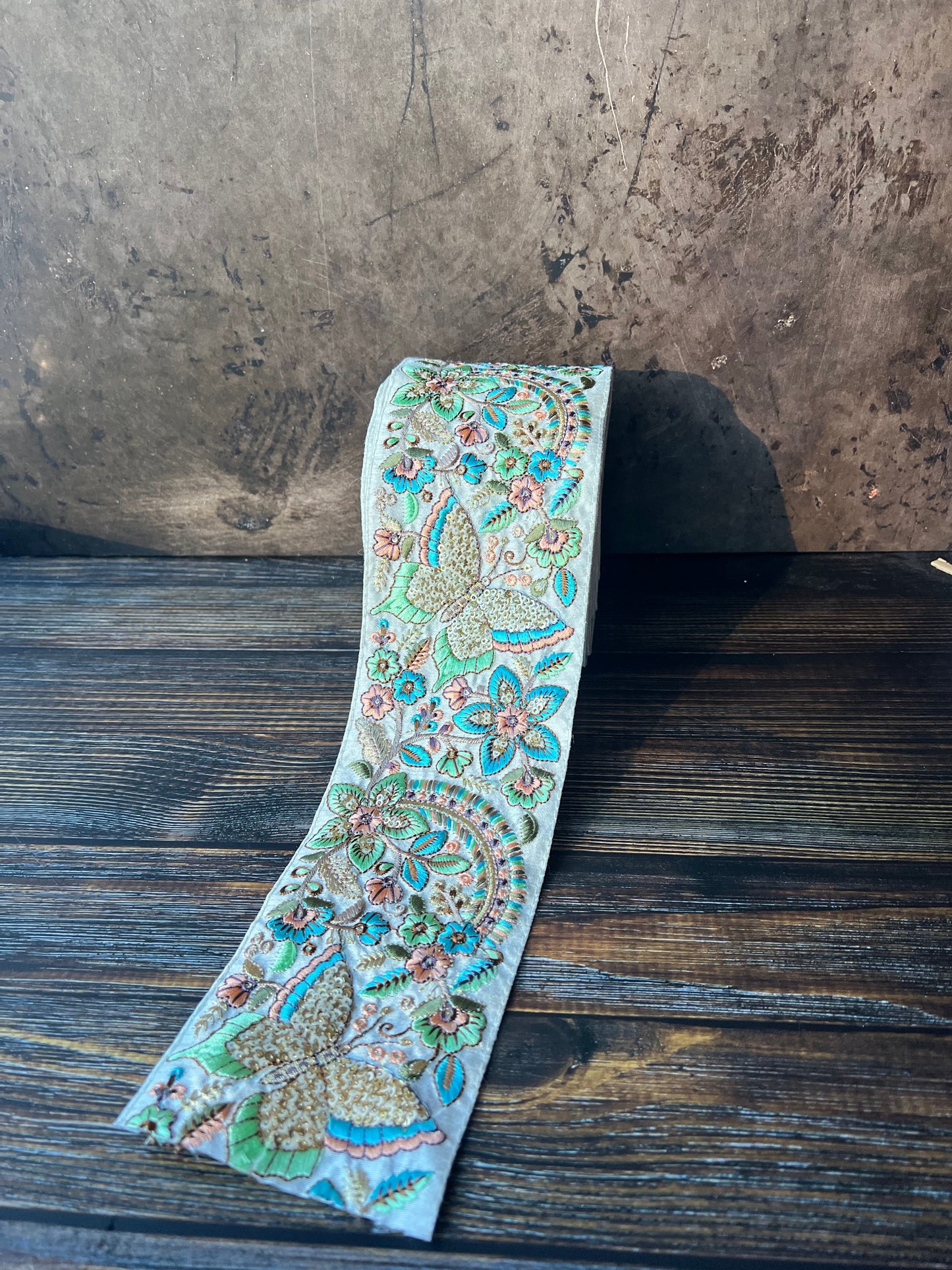 Butterfly Blooms Embroidered Trim