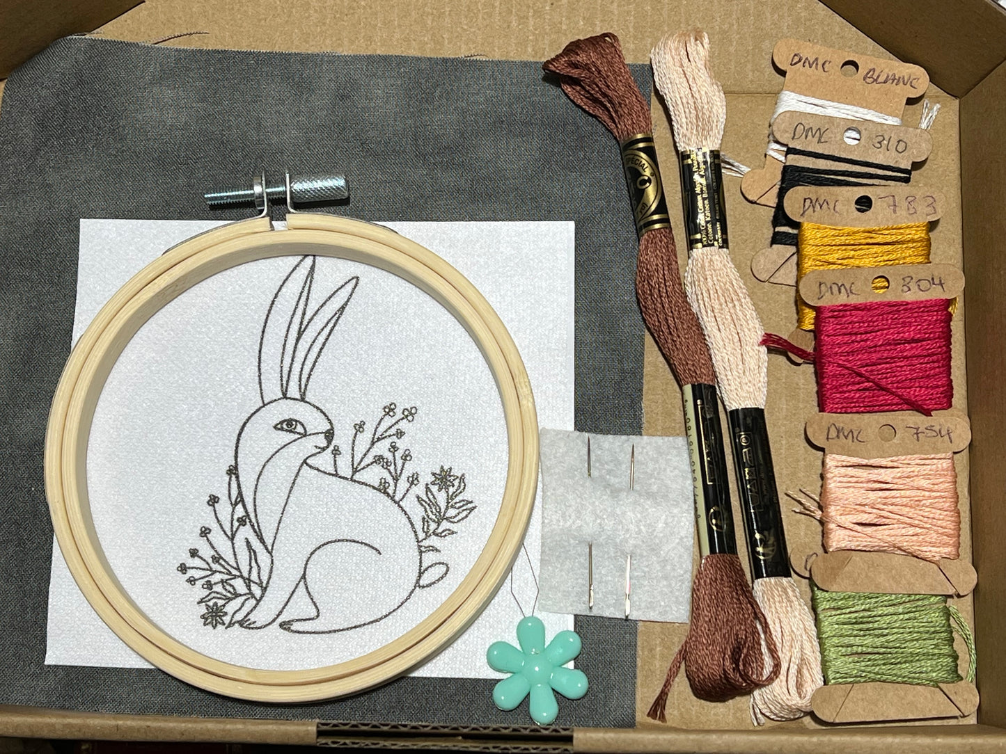 Folkio Rabbit Embroidery Kit