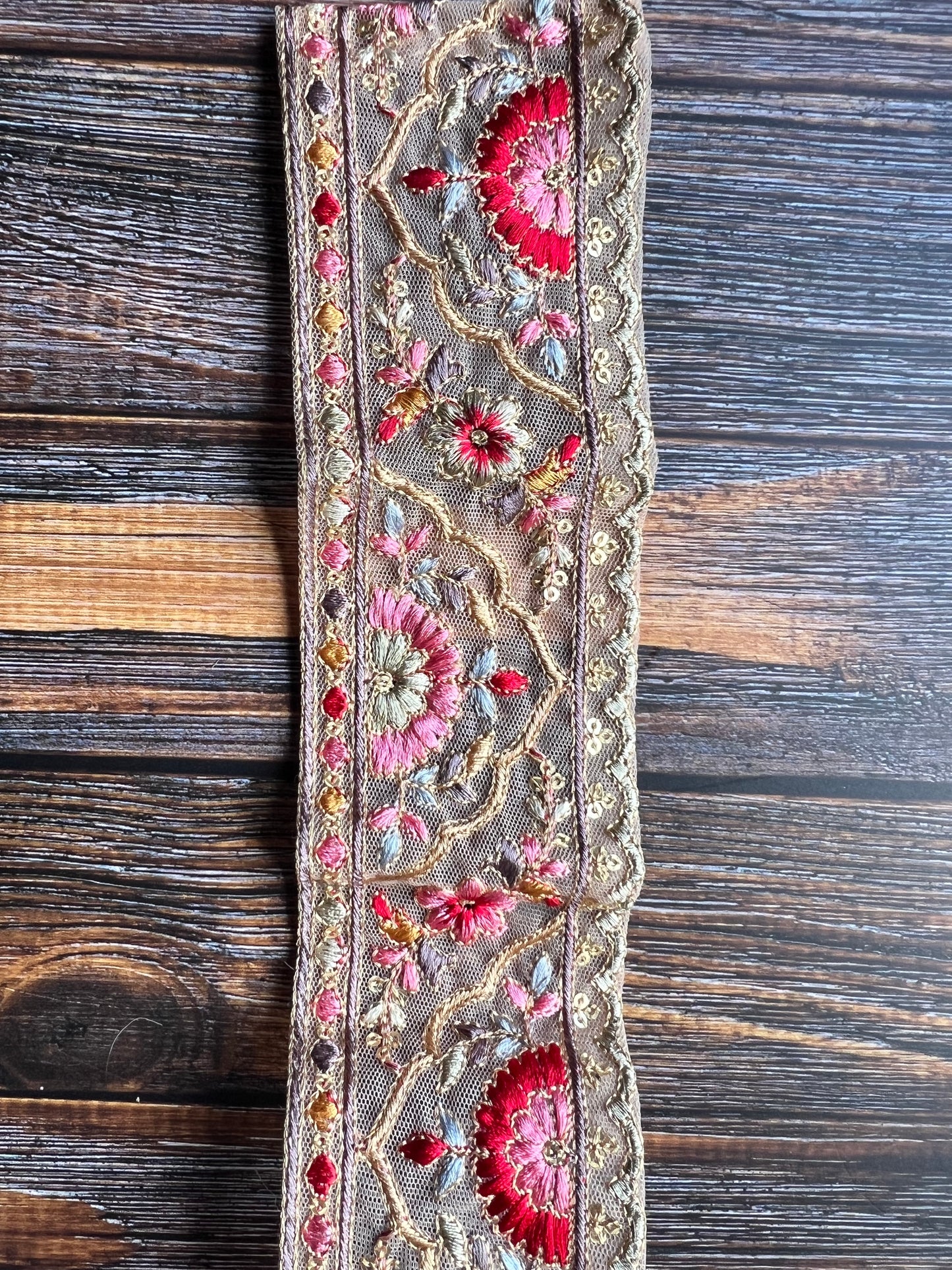 Rainbow India Embroidered Trim