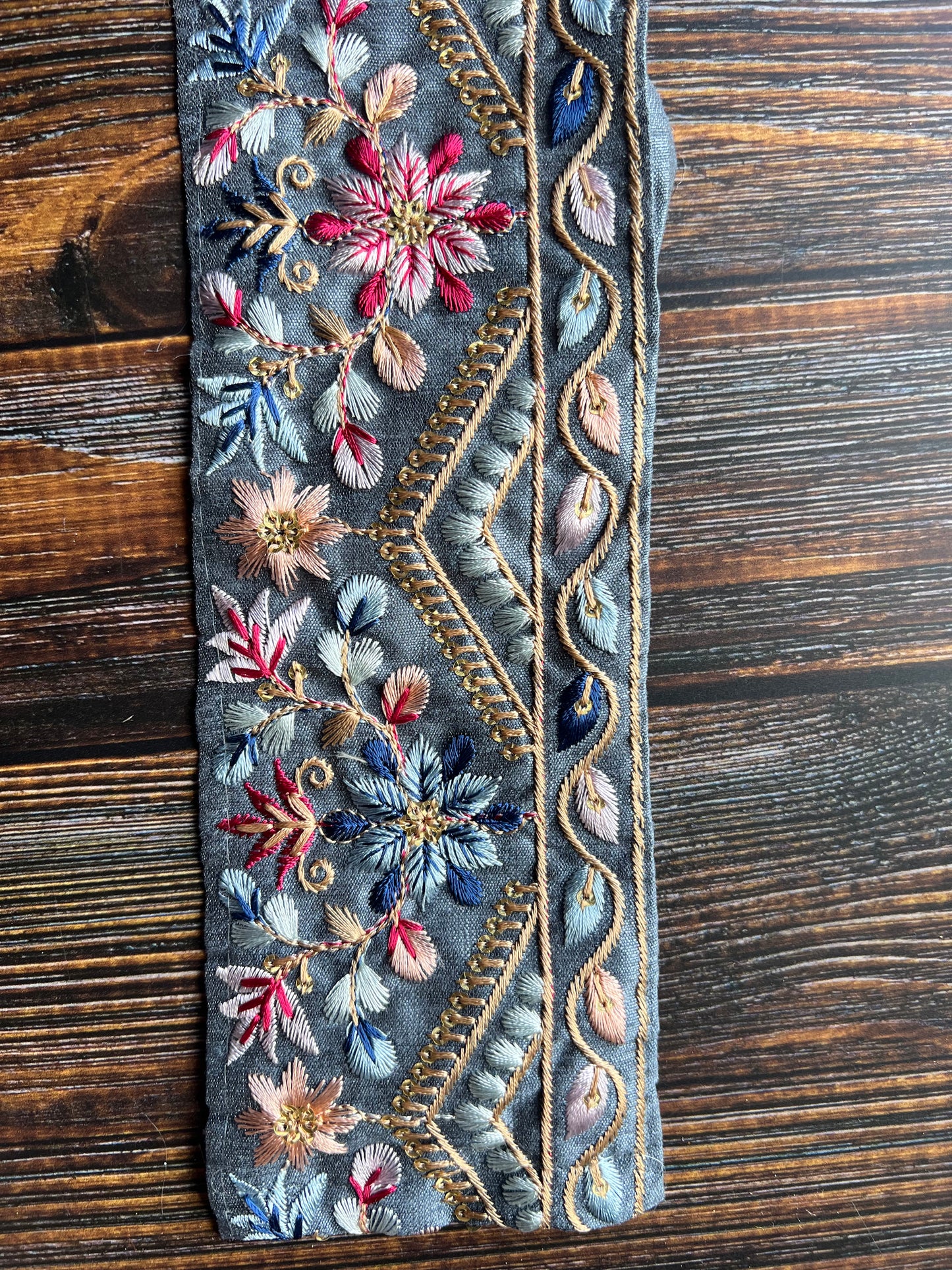 Misty Meadow Embroidered Indian Trim