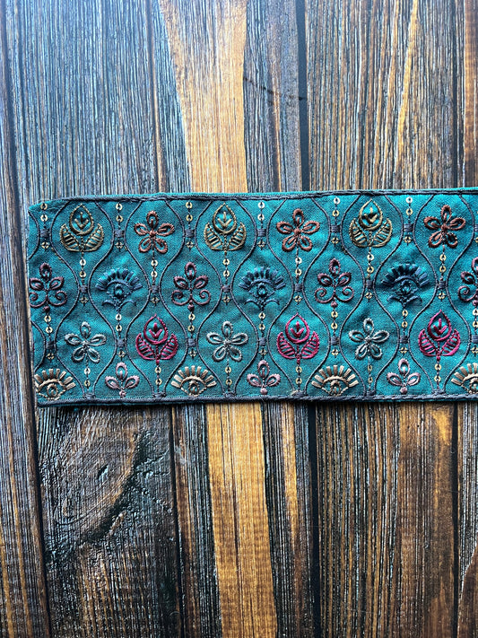 Turquoise wonder embroidered Indian trim