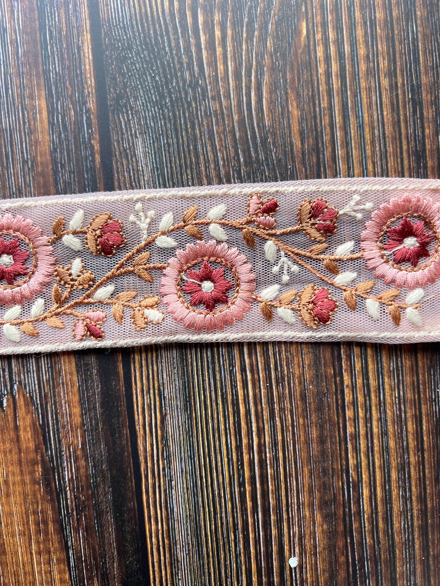 Soft Boho Blooms embroidered Indian trim