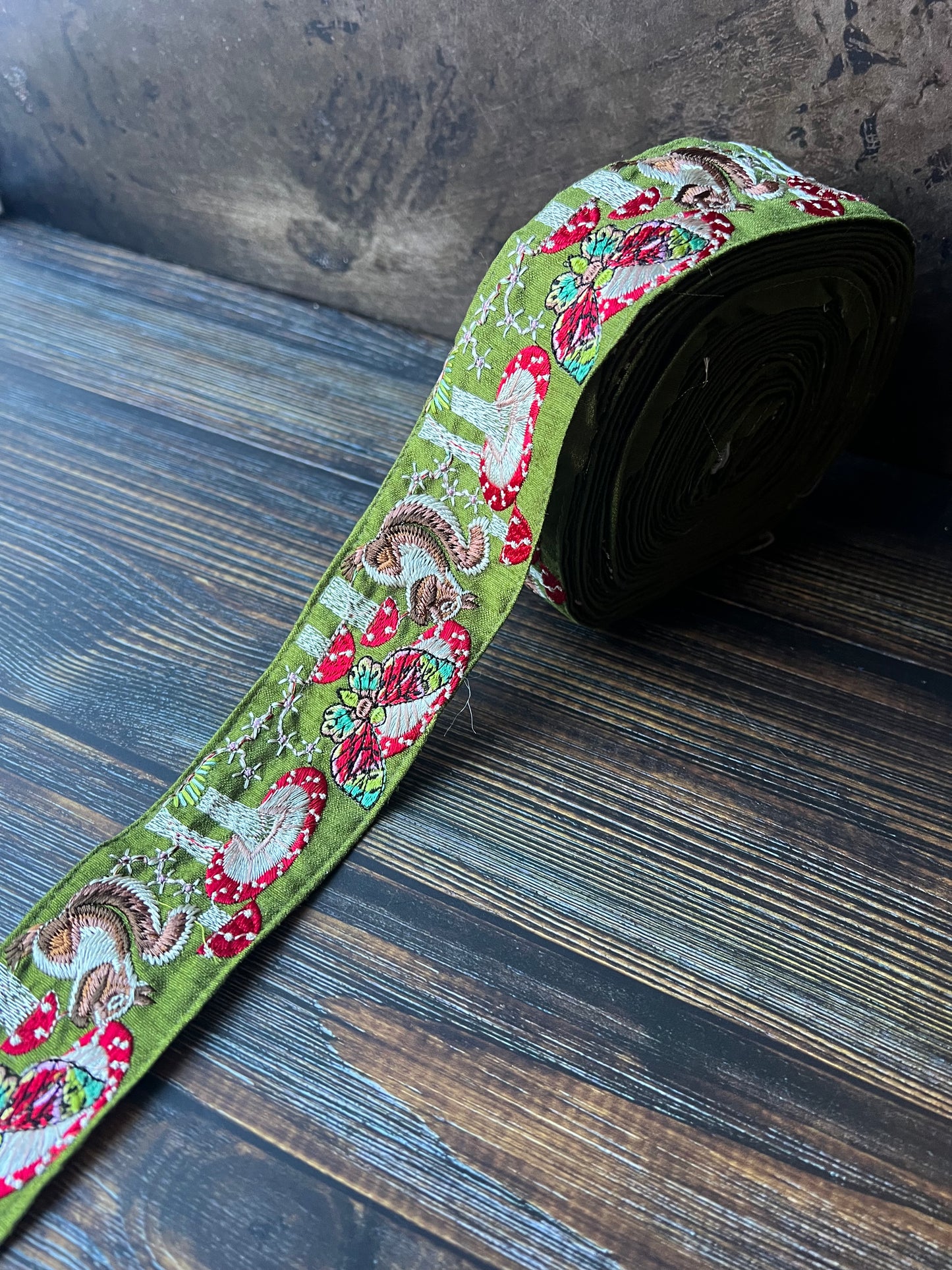 Mushroom Forest Embroidered Trim