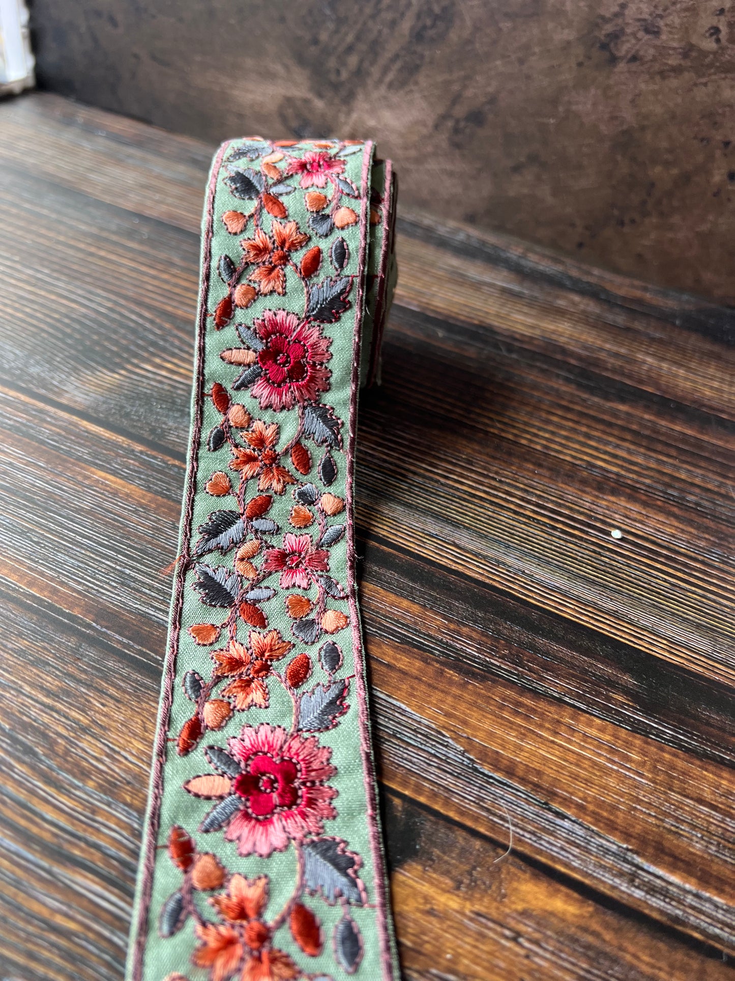 Turquoise Beauty embroidered Indian trim