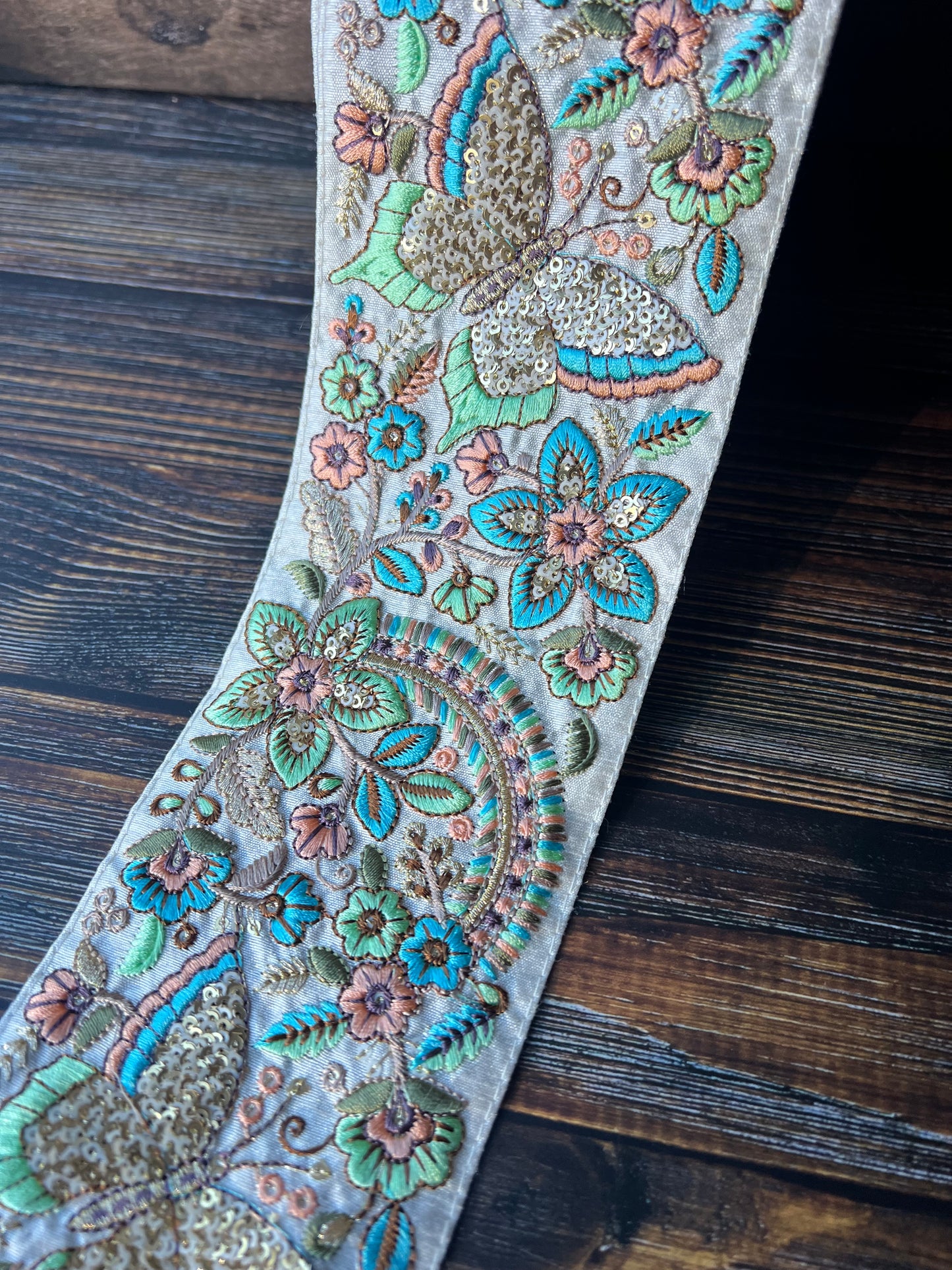 Butterfly Blooms Embroidered Trim