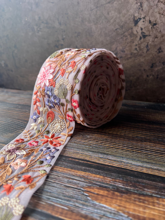 Autumn Foraging embroidered Indian trim