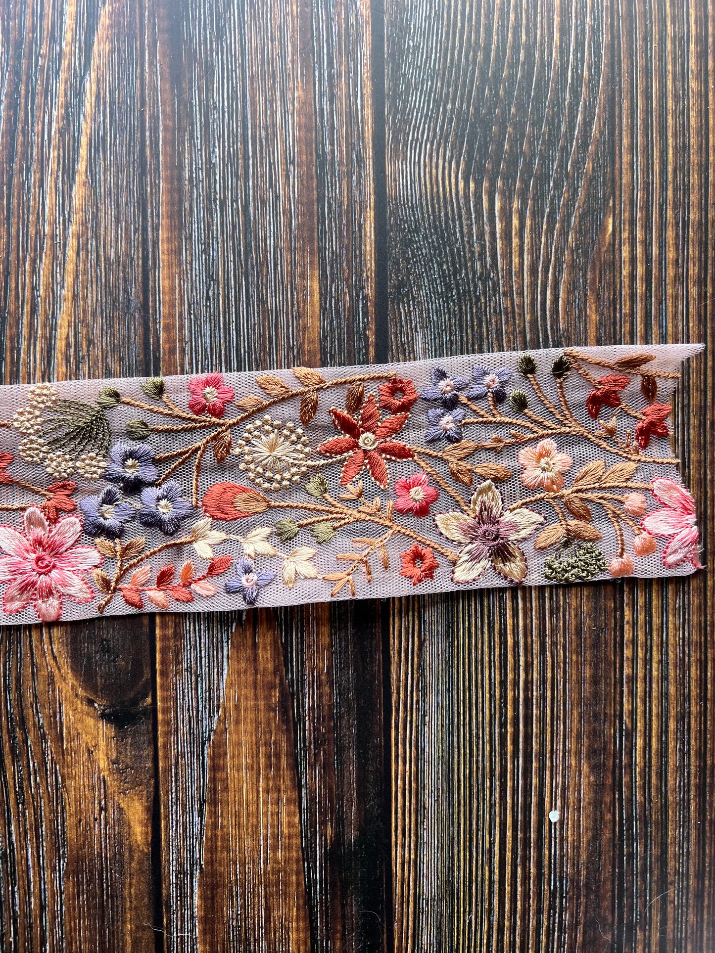 Autumn Foraging embroidered Indian trim