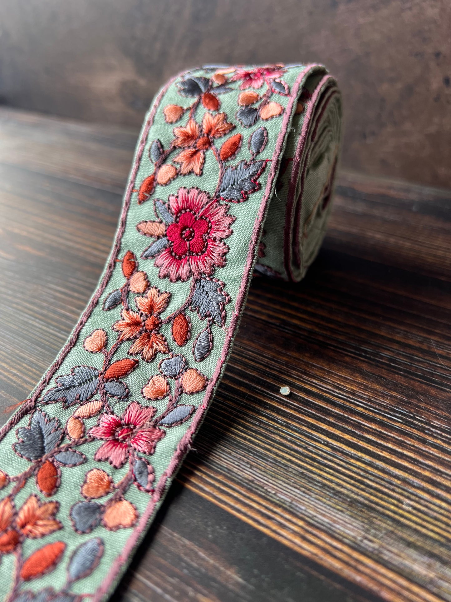 Turquoise Beauty embroidered Indian trim