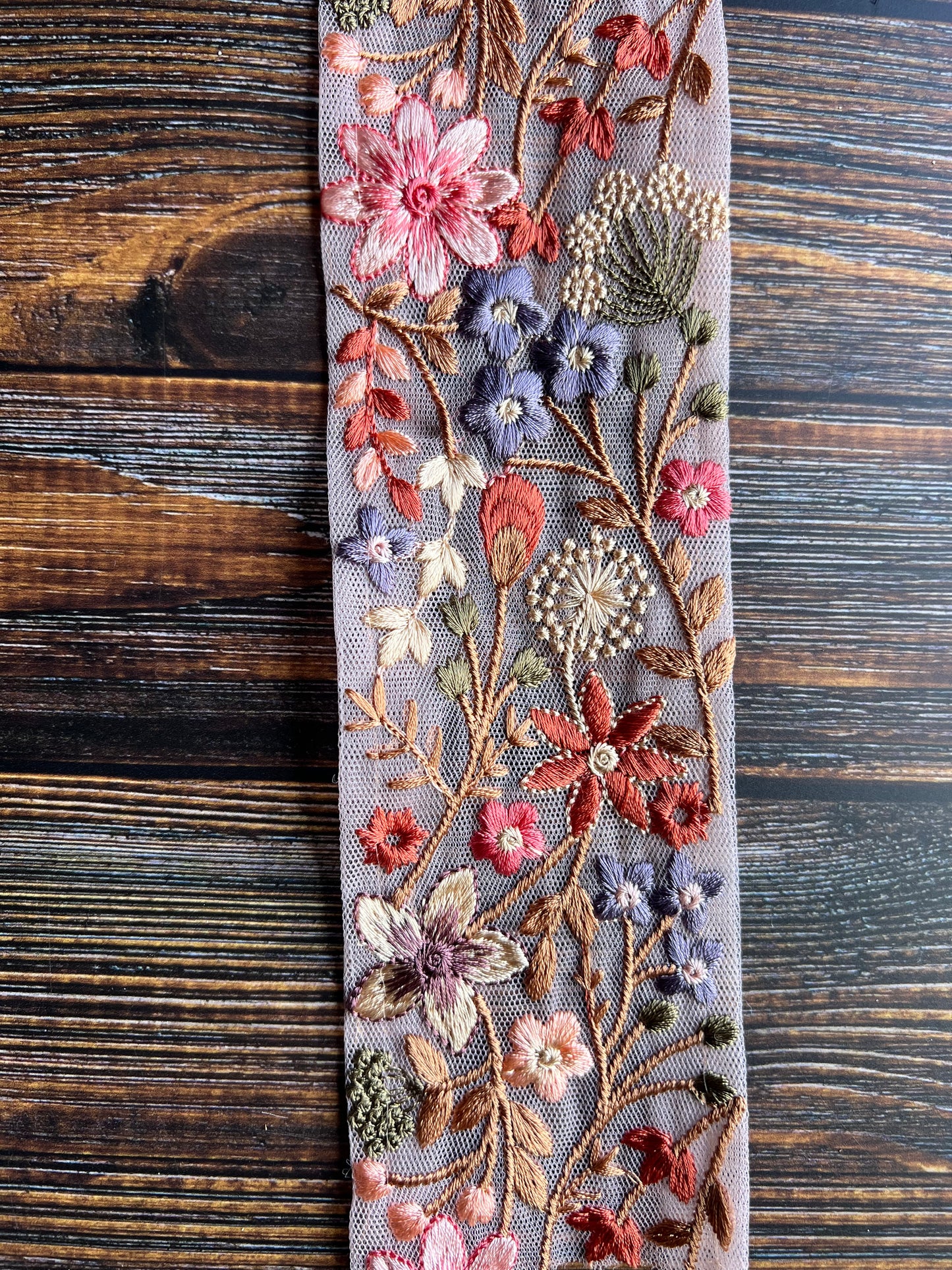 Autumn Foraging embroidered Indian trim
