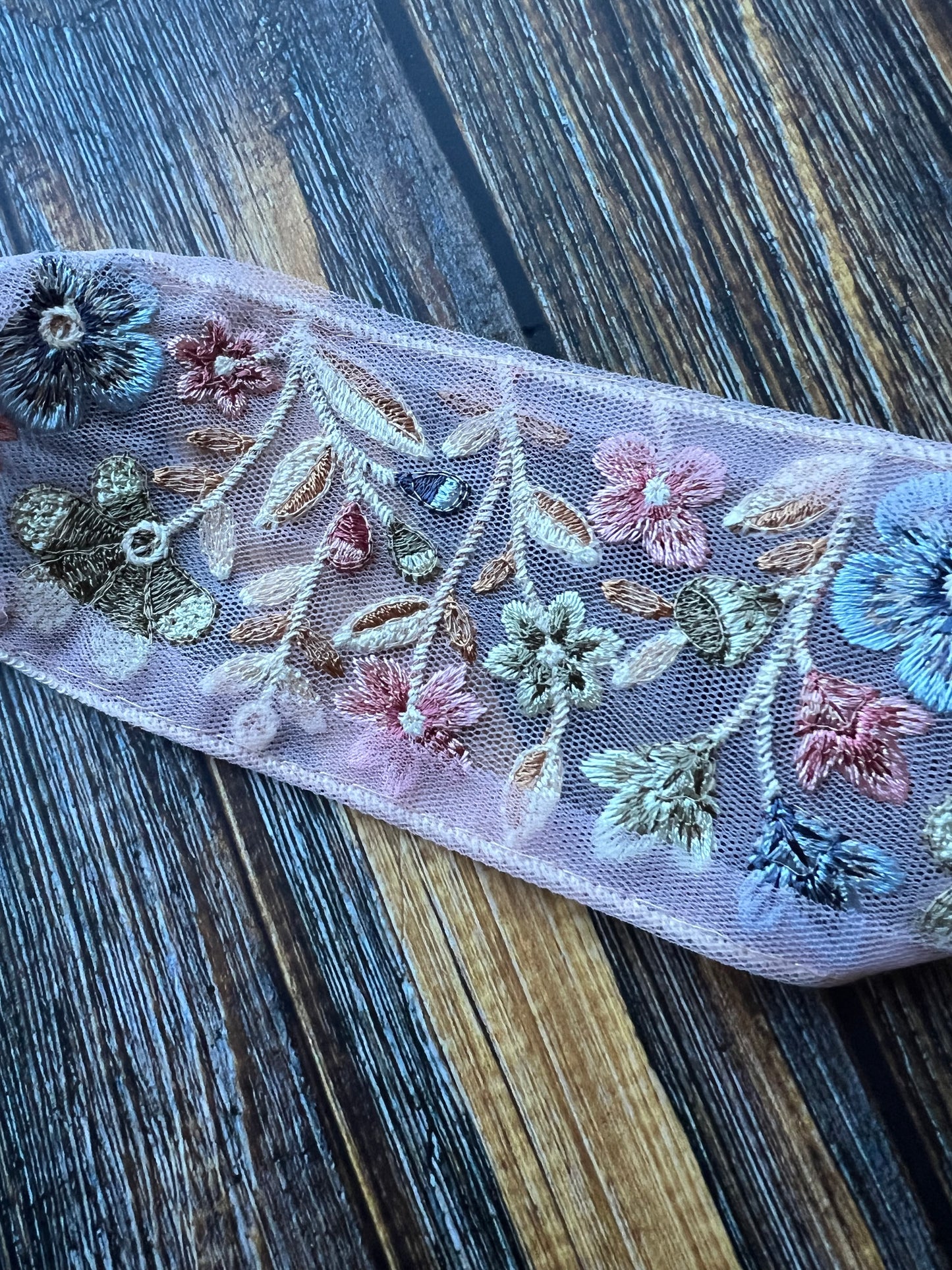 Fairy Floss Flowers Embroidered Trim