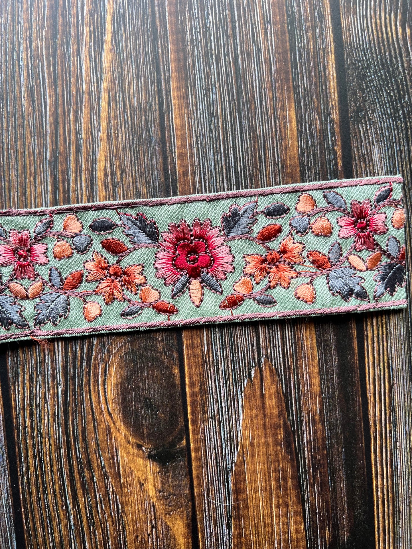 Turquoise Beauty embroidered Indian trim