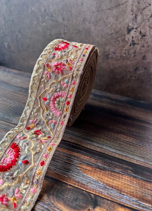Rainbow India Embroidered Trim