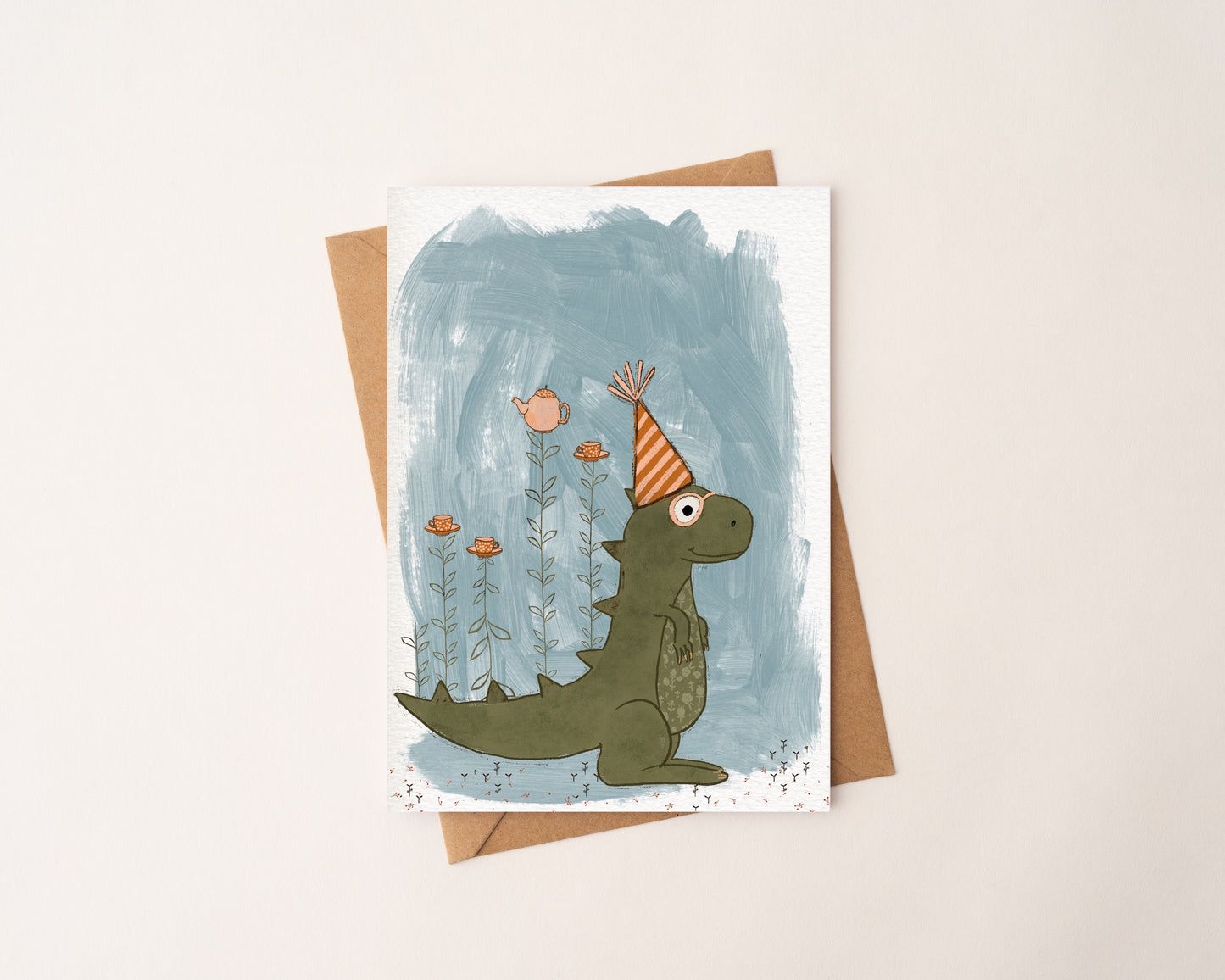 Tea-Rex Greeting Card