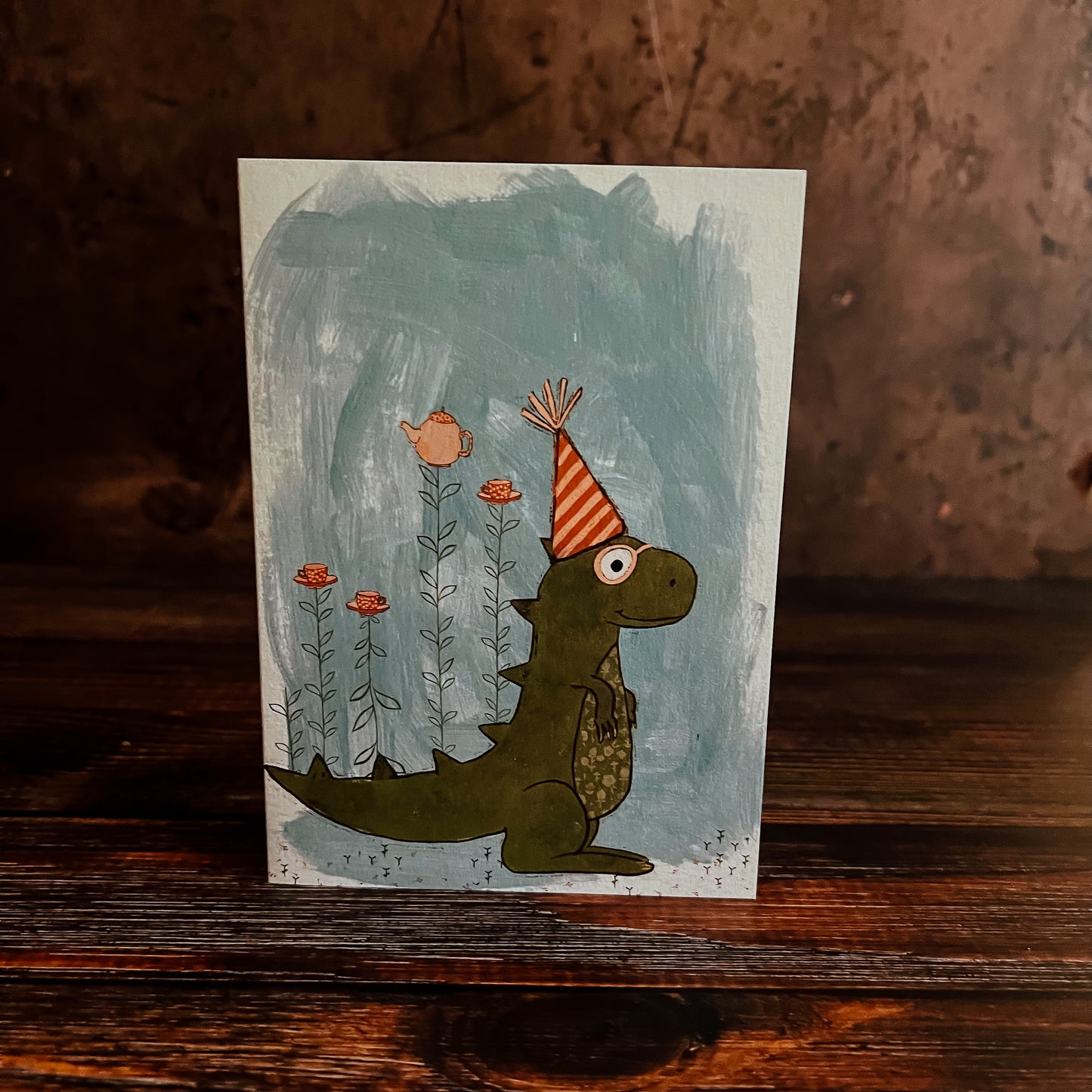 Tea-Rex Greeting Card