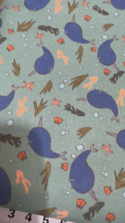 Original Pizzly Pages Narwhal Fabric